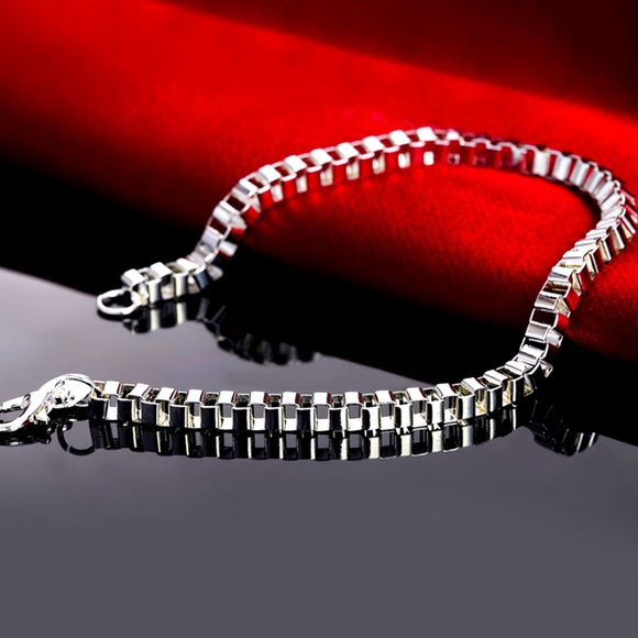 Jewelry - COPY - 925 Sterling silver box chain Bracelet 8inches Box